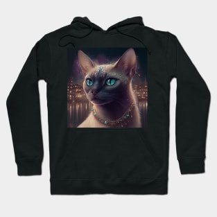 Shimmering Burmese Cat Goddess Hoodie